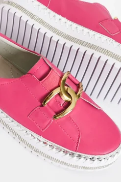 Leather Sneakers<Ameise Abigail Hot Pink Leather Diamante Sneaker