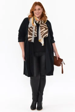 Coats<Donna Donna Abraham Black Corduroy Coat