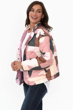 Jackets<Elm Abstraction Beige Jacket