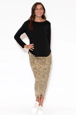 Sleeved Tops<Lou Lou Adele Black Long Sleeve Bamboo Tee