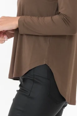 Sleeved Tops<Lou Lou Adele Chocolate Long Sleeve Bamboo Tee