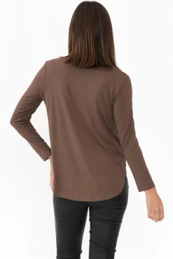 Sleeved Tops<Lou Lou Adele Chocolate Long Sleeve Bamboo Tee
