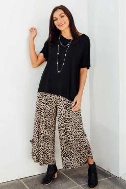 Pants<Willow Tree Adler Brown Leopard Wide Leg Pant