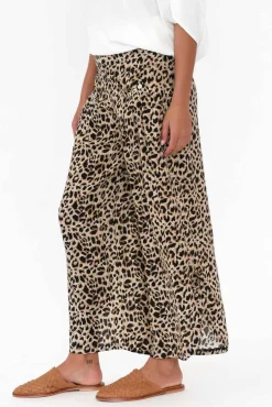 Pants<Willow Tree Adler Brown Leopard Wide Leg Pant
