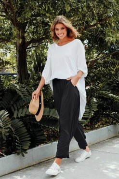 Cotton Tops<Cotton Village Agnes White Crinkle Cotton Hi Lo Top