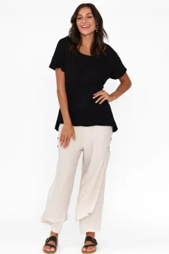Pants<La Mode Aida Natural Cotton Blend Layered Pant