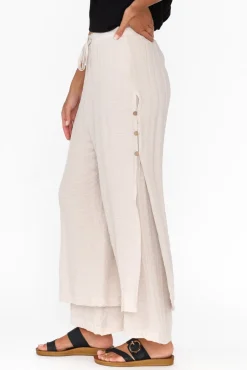 Pants<La Mode Aida Natural Cotton Blend Layered Pant