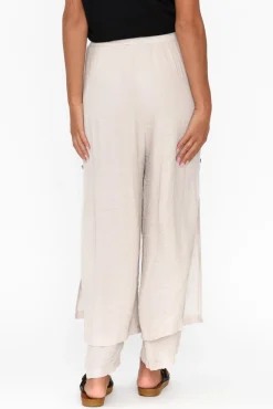 Pants<La Mode Aida Natural Cotton Blend Layered Pant