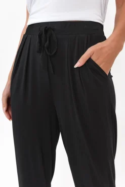 Pants<Willow Tree Alabama Black Modal Straight Leg Pant