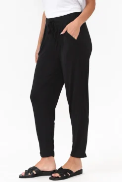 Pants<Willow Tree Alabama Black Modal Straight Leg Pant