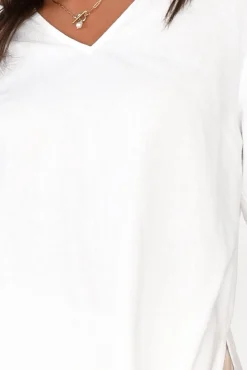 Linen Tops<Betty Basics Alba White Linen Blend Blouse Top