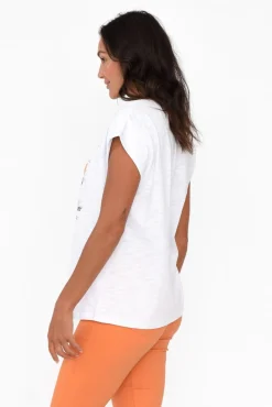 Cotton Tops<Cafe Latte Alberta Orange Cotton Sequin Tee