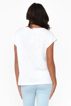 Cotton Tops<Cafe Latte Alberta Yellow Cotton Sequin Tee