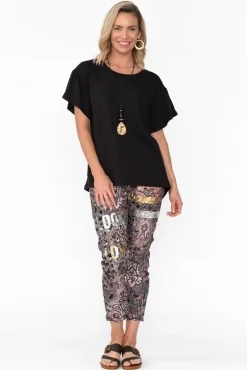 Cotton Tops<Betty Basics Alessia Black Cotton Blend Frill Top