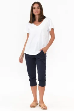 Pants<Betty Basics Alexia Navy Cotton Cropped Jogger Pant