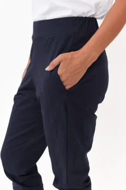 Pants<Betty Basics Alexia Navy Cotton Cropped Jogger Pant