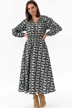 Cotton Dresses<Dear Sutton Alexis Midnight Stampede Cotton Poplin Dress