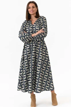 Cotton Dresses<Dear Sutton Alexis Midnight Stampede Cotton Poplin Dress