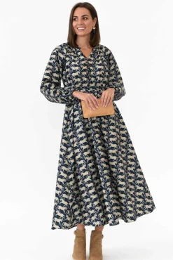 Cotton Dresses<Dear Sutton Alexis Midnight Stampede Cotton Poplin Dress