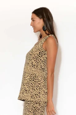 Sleeveless Tops<Lou Lou Alicia Leopard Bamboo Singlet