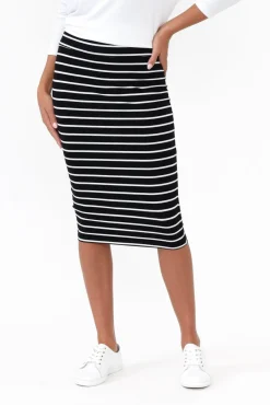 Skirts<Betty Basics Alicia Stripe Midi Skirt