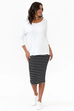 Skirts<Betty Basics Alicia Stripe Midi Skirt