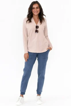 Pants<Elm Alli Blue Denim Jogger Pant