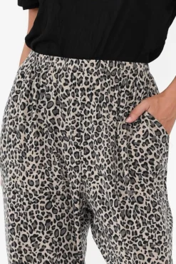 Pants<Cotton Village Allora Brown Leopard Stretch Pant