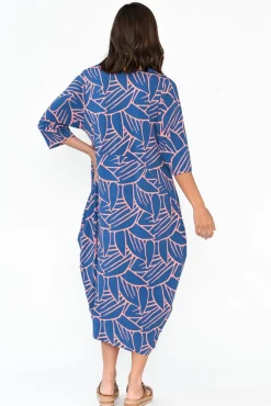 Bamboo Dresses<PQ Alviva Blue Leaf Bamboo Dress