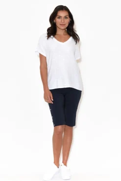 Shorts<Threadz Alyssa Navy Pocket Shorts