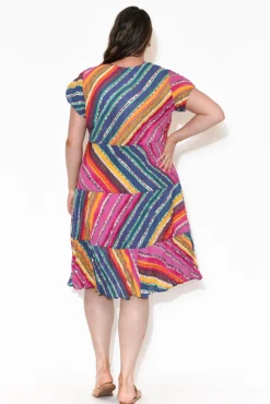 Cotton Dresses<Orientique Amalfi Pink Stripe Cotton Dress