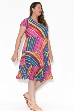 Cotton Dresses<Orientique Amalfi Pink Stripe Cotton Dress