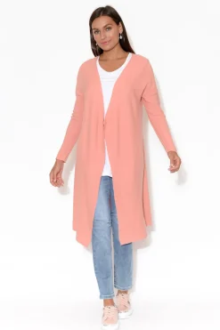 Knitwear<SASS Amanda Pink Cotton Knit Cardigan