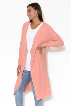 Knitwear<SASS Amanda Pink Cotton Knit Cardigan