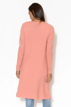 Knitwear<SASS Amanda Pink Cotton Knit Cardigan