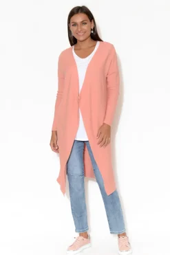 Knitwear<SASS Amanda Pink Cotton Knit Cardigan