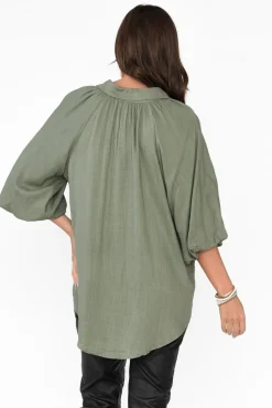 Shirts<Label of Love Amirah Khaki Button Up Shirt