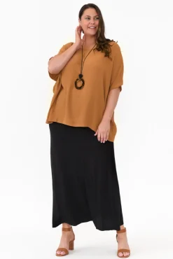 Skirts<Bamboo Villa Amy Black Bamboo Maxi Skirt