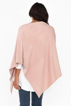 Ponchos<Zura Amy Light Pink Wool Blend Poncho