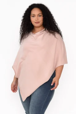 Ponchos<Zura Amy Light Pink Wool Blend Poncho