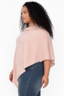 Ponchos<Zura Amy Light Pink Wool Blend Poncho