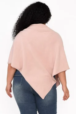 Ponchos<Zura Amy Light Pink Wool Blend Poncho