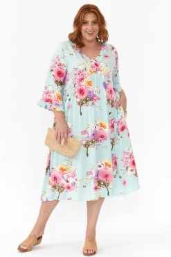 Below Knee Dresses<Red Lotus Andi Cherry Blossom Midi Dress