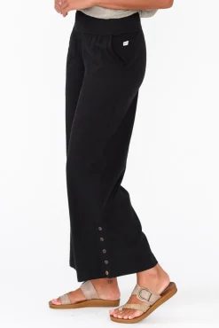 Pants<One Ten Willow Angelica Black Cotton Shirred Pant