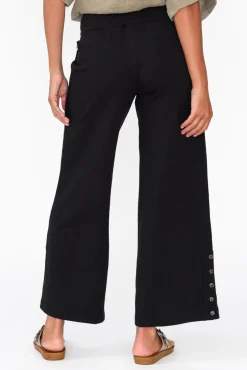 Pants<One Ten Willow Angelica Black Cotton Shirred Pant