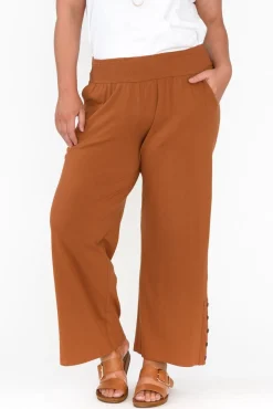 Pants<One Ten Willow Angelica Rust Cotton Shirred Pant