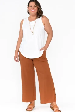 Pants<One Ten Willow Angelica Rust Cotton Shirred Pant