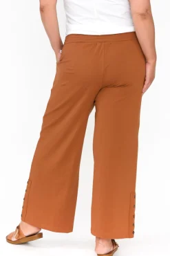 Pants<One Ten Willow Angelica Rust Cotton Shirred Pant