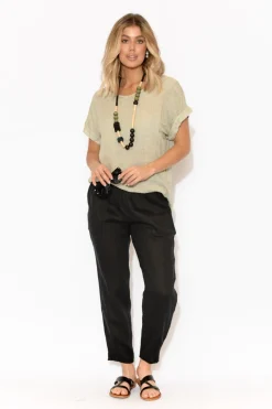 Linen Tops<Talia Benson Anna Natural Linen Tee