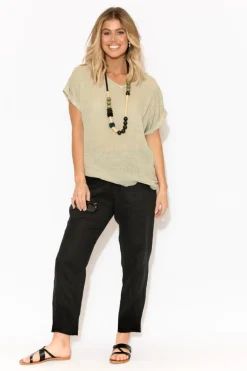 Linen Tops<Talia Benson Anna Natural Linen Tee